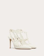 ROCKSTUD ANKLE STRAP PUMP WITH TONAL STUDS 100 MM
